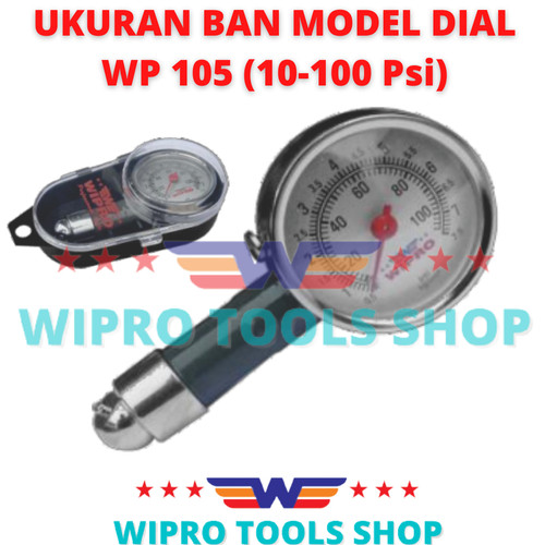 [EZM.1006119] WIPRO Pengukur Tekanan Angin Ban Model Jarum / Dial 100 Psi WP 105