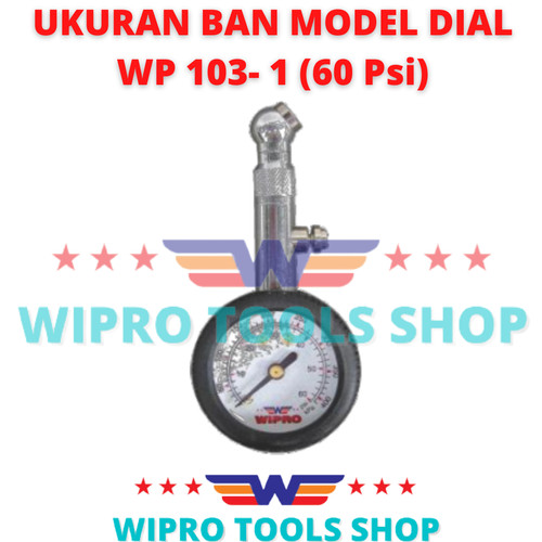 [EZM.1006120] WIPRO Pengukur Tekanan Angin Ban Model Jarum / Dial 60Psi WP 103-1