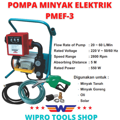 [EZM.1006126] Fuel Transfer Pump / Pompa Minyak Elektrik+Flow Meter 3 Digit PMEF-3