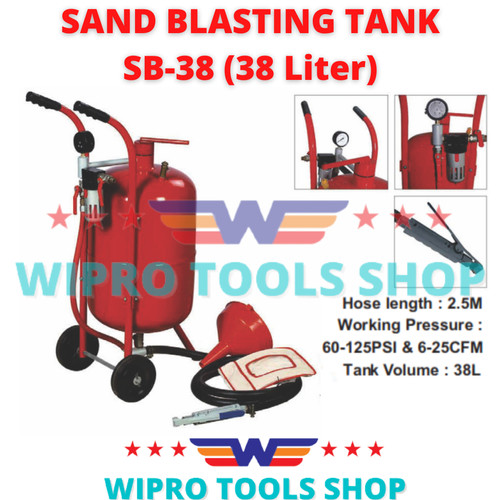 [EZM.1006131] WIPRO Sand Blasting Tank / Tangki Sand Blasting 38 Liter SB-38