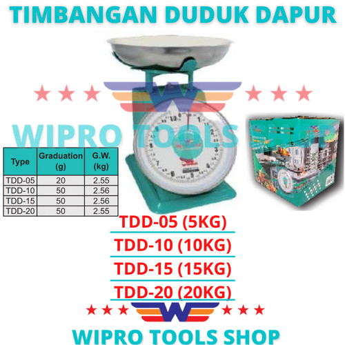 [EZM.1006133] WIPRO Timbangan / Buah / Duduk / Dapur Serbaguna 5 ; 10 ; 15 ; 20 Kg