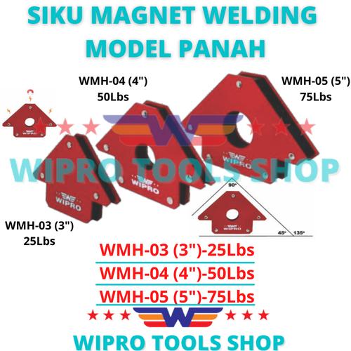 [EZM.1200180] WIPRO Siku Magnet Las / Magnetic Welding Holder Model Panah 3" /4" /5"