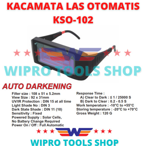 [EZM.1006140] WIPRO Kacamata Las Otomatis Gelap / Auto Darkening KWO-102