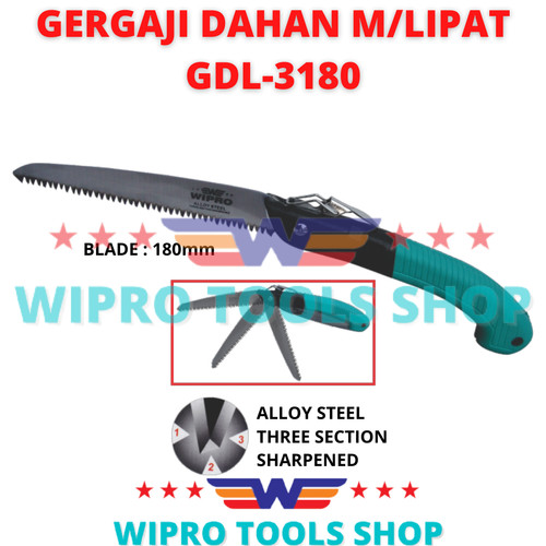 [EZM.1006169] WIPRO Alat Potong / Gergaji Dahan Model Lipat 180mm GDL3180
