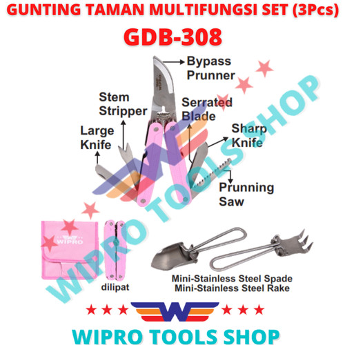 [EZM.1006174] WIPRO Gunting Taman Multifungsi Set (3Pcs) GDB-308