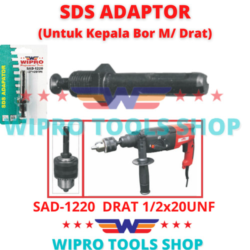 [EZM.1006191] WIPRO Adapter / Adaptor SDS / Sambungan Kepala Bor 1/2x20UNF SAD-1220