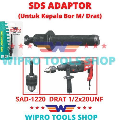 [EZM.1200235] WIPRO Adapter / Adaptor SDS / Sambungan Kepala Bor 1/2x20UNF SAD-1220