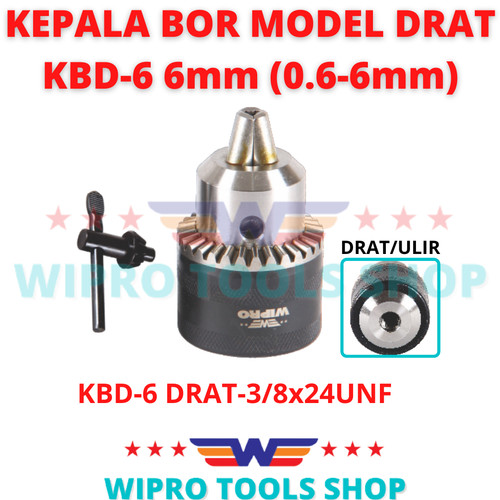 [EZM.1006193] WIPRO Kepala Bor / Drill Chuck Model Drat 6mm (0.6-6mm) KBD-6