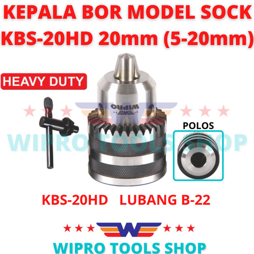 [EZM.1006194] WIPRO Kepala Bor / Drill Chuck Model Sock 20mm KBS-20HD HEAVY DUTY