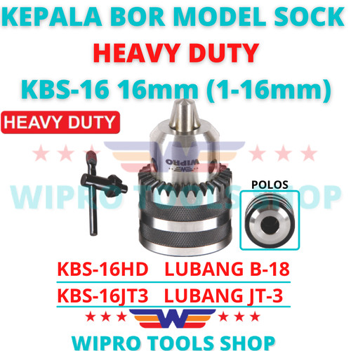 [EZM.1006195] WIPRO Kepala Bor / Drill Chuck Model Sock 16mm HEAVY DUTY