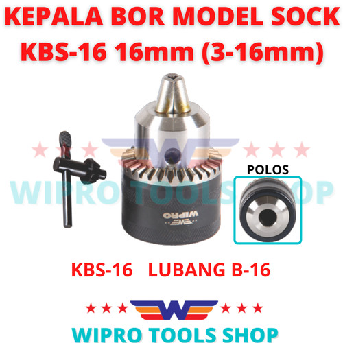 [EZM.1006197] WIPRO Kepala Bor / Drill Chuck Model Sock (B16) 16mm (3-16mm) KBS-16