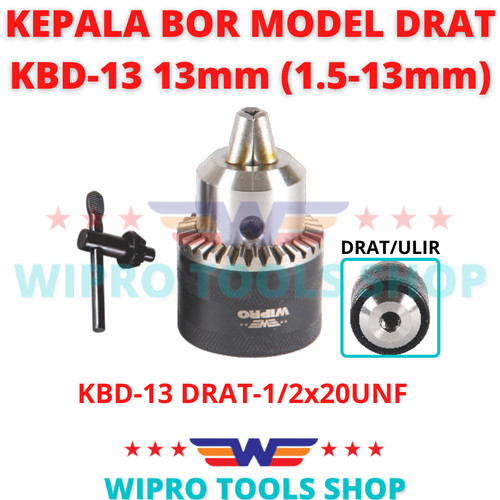 [EZM.1006202] WIPRO Kepala Bor / Drill Chuck Model Drat 13mm (1.5-13mm) KBD-13