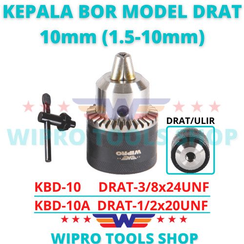 [EZM.1006203] WIPRO Kepala Bor / Drill Chuck Model Drat 10mm (1.5-10mm)