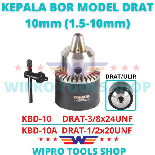 [EZM.1200247] WIPRO Kepala Bor / Drill Chuck Model Drat 10mm (1.5-10mm)