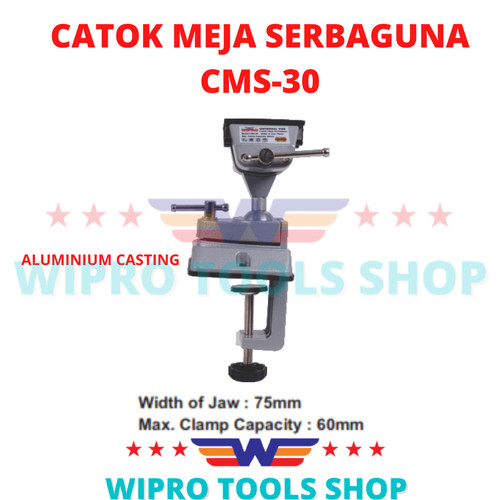 [EZM.1006235] WIPRO Ragum / Vise Clamp / Penjepit / Catok Meja Serbaguna 70mm CMS-30