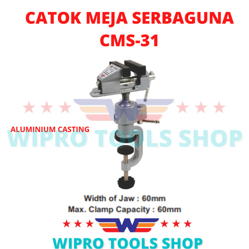 [EZM.1006236] WIPRO Ragum / Vise Clamp / Penjepit / Catok Meja Serbaguna 60mm CMS-31