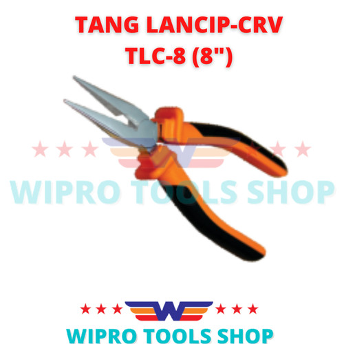 [EZM.1006238] WIPRO Long Nose Plier / Tang Cucut/ Runcing / Lancip CHROME 8" TLC-8