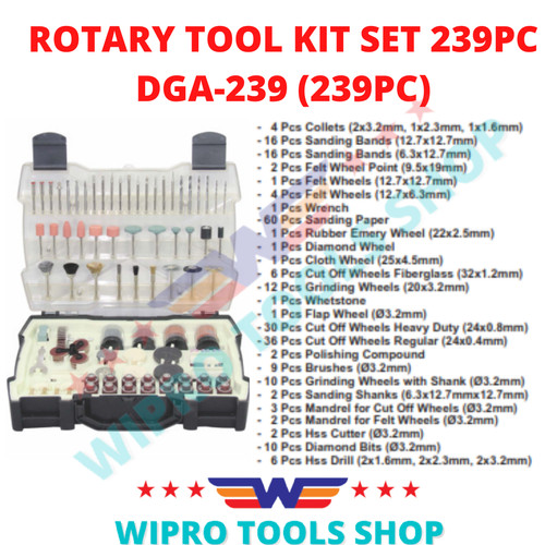 [EZM.1006241] WIPRO Rotary Tool Kit Set 239PCS DGA-239