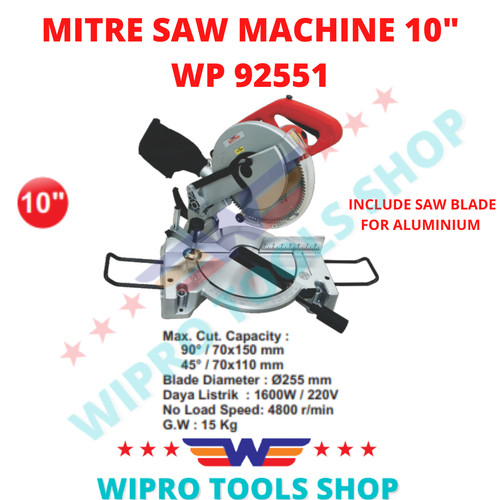 [EZM.1006264] WIPRO Mesin Potong Aluminium / (Mitter) Mitre Saw Machine 10" WP 92551