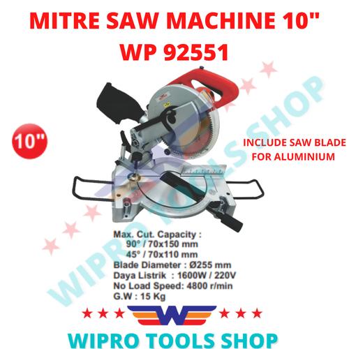 [EZM.1200308] WIPRO Mesin Potong Aluminium / (Mitter) Mitre Saw Machine 10" WP 92551