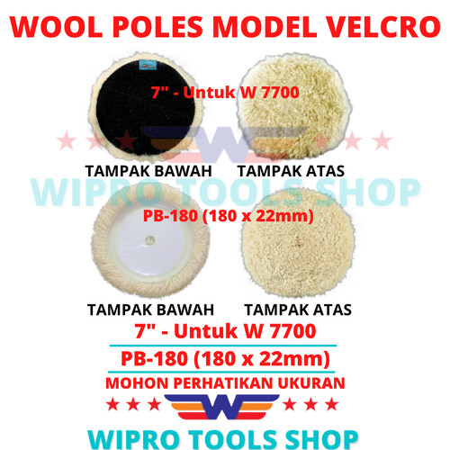 [EZM.1006270] WIPRO Polishing Wool / Bulu Poles / Wool Poles Model Velcro 7"