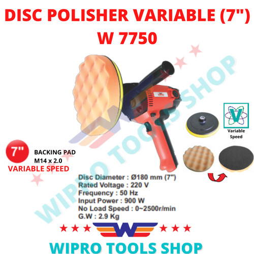 [EZM.1006276] WIPRO Mesin Poles Mobil / Polisher Rotary / Disc Polisher 7" W 7750
