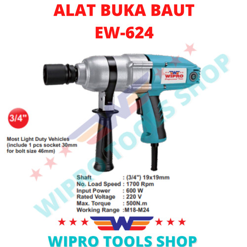 [EZM.1200356] WIPRO Mesin Impact Wrench / Alat Buka Baut EW-624