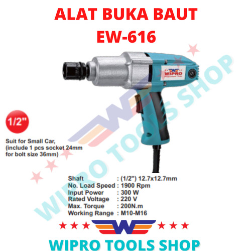 [EZM.1006313] WIPRO Mesin Impact Wrench / Alat Buka Baut EW-616