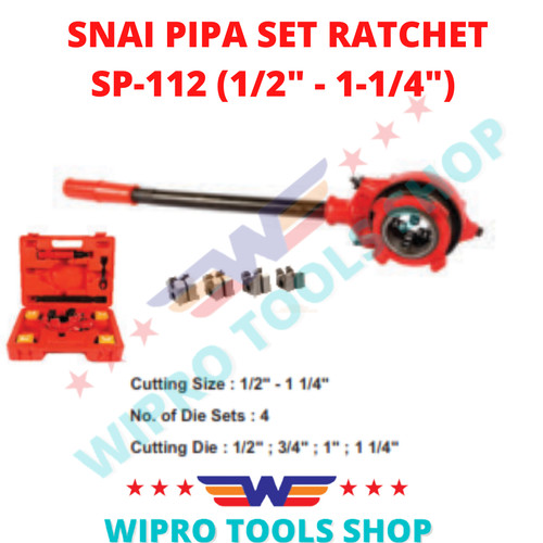 [EZM.1006364] WIPRO Alat Snai Pipa Set Ratchet / Buat Drat Pipa 1/2" - 1-1/4" SP-112