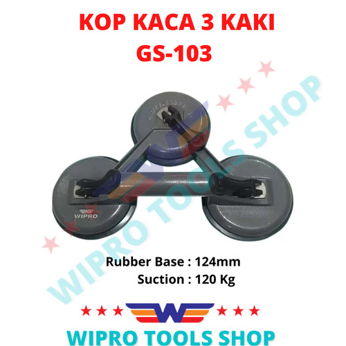 [EZM.1006371] WIPRO Kop Kaca / Suction Cup / Alat Angkat Kaca 3 Cup / 3 Kaki GS-103