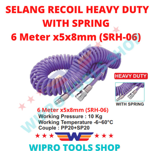 [EZM.1006379] Selang Kompresor / Angin / Recoil Hose Spiral HEAVY DUTY W/Spring