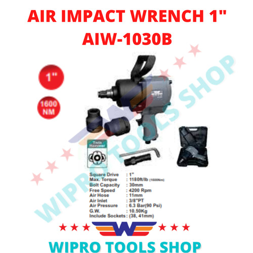 [EZM.1006384] WIPRO Alat Buka Baut Ban Angin / Air Impact Wrench 1" AIW-1030B