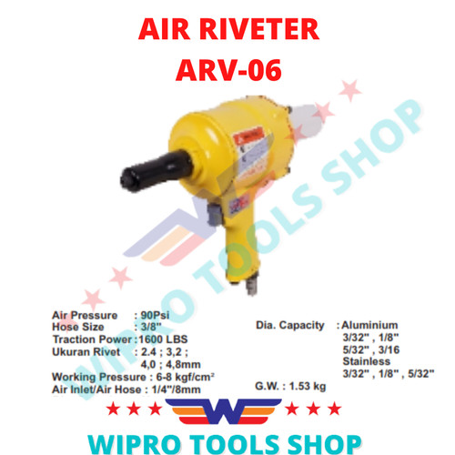 [EZM.1006391] WIPRO Tang Rivet Tenaga Angin / Air Riveter ARV-06, ARV-05