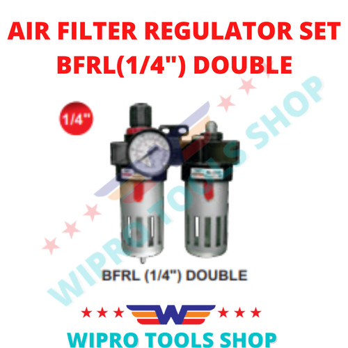 [EZM.1200436] WIPRO AIR FILTER REGULATOR KOMPRESOR SET DOUBLE 1/4" & 1/2"
