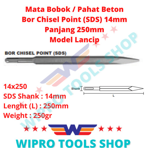 [EZM.1200452] Mata Bobok / Pahat Beton / Bor Chisel Point (SDS) 14mm Model Lancip