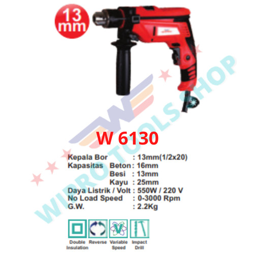 [EZM.1006413] WIPRO Mesin Bor Tangan / Bor Listrik IMPACT 13mm W6130
