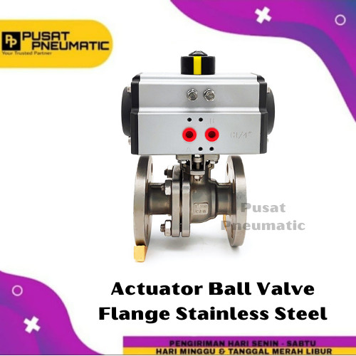 [EZM.9501936] Actuator Ball Valve Stainless Flange JIS 10K Double Acting 2 Inch