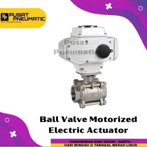 [EZM.9501949] Motorized Electric Actuator On Off Ball Valve 3PC Body Size 2 1/2 Inch