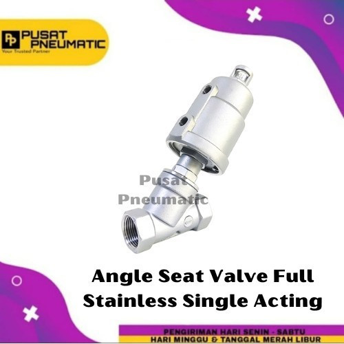 [EZM.9502146] 1 1/4" Angle Seat Valve Full Stainless Single Acting Size 1 1/4 Inch