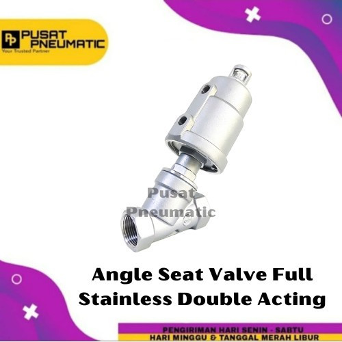 [EZM.9502153] 1" Angle Seat Valve Full Stainless Double Acting Size 1 Inch