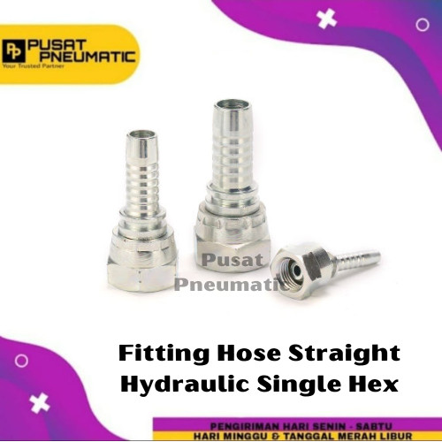 [EZM.9502177] 1/4" JIC Fitting Hose Straight Hydraulic NJ 04-04 Single Hex 1/4 Inch