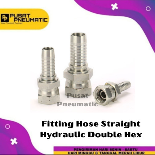 [EZM.9502183] 1/4" NPF Fitting Hose Straight Hydraulic NPF 04-04 Double Hex 1/4 Inch
