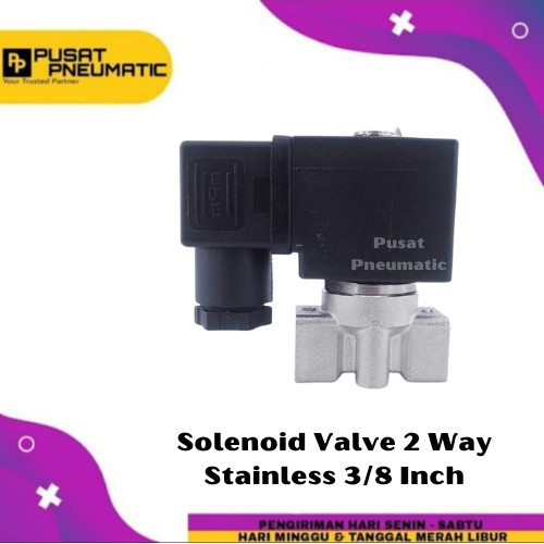 [EZM.9502260] Solenoid valve 2 way Normal Close 3/8" SS AC 220/DC 24