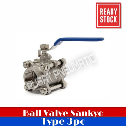 [EZM.9502292] 1 1/4" STOP KRAN AIR BALL VALVE STAINLESS SANKYO 3PC BODY