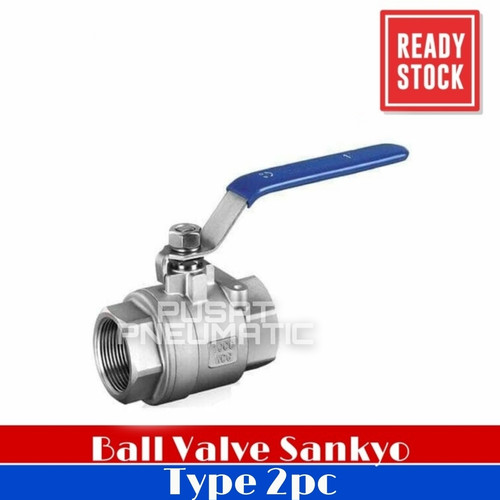[EZM.9502303] 1 1/2" STOP KRAN AIR BALL VALVE STAINLESS SANKYO FULL BORE 2PC BODY