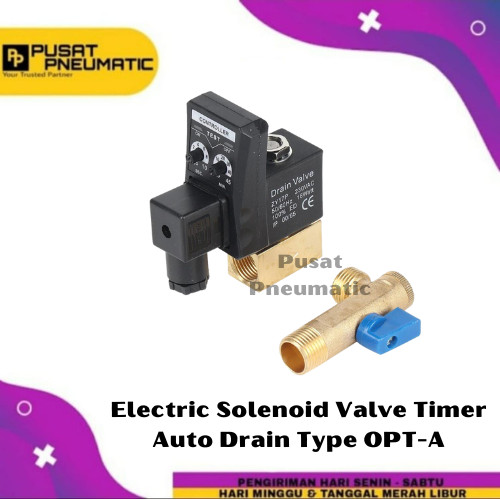 [EZM.9502314] 1/2" Electric Solenoid Valve Timer Auto Drain 16bar 230 vac Split Body