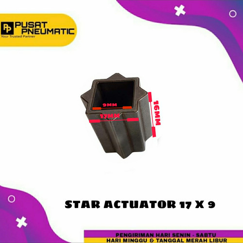 [EZM.9502326] 17 x 9 Star Actuator Soket Actuator Konektor Actuator Sok 9 x 17