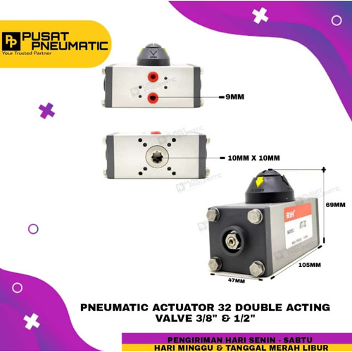 [EZM.9502363] Pneumatic Actuator 032 DA Double acting DA032