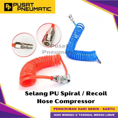 [EZM.9502383] Selang Spiral Selang Recoil Hose Recoil Selang Angin Spiral Selang PU