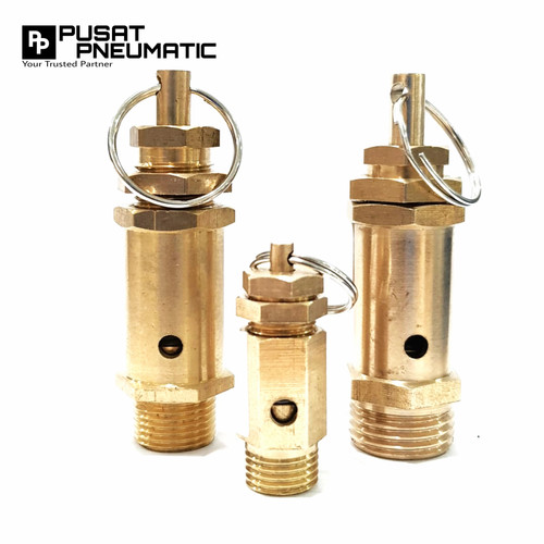 [EZM.9502384] Safety Valve Kuningan Kompressor Boiler - 1/4"